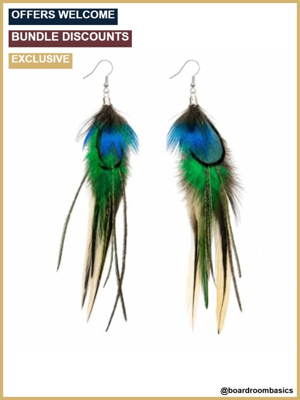 Boho Feather Dangle Earrings Alloy Hooks Festival Jewelry
